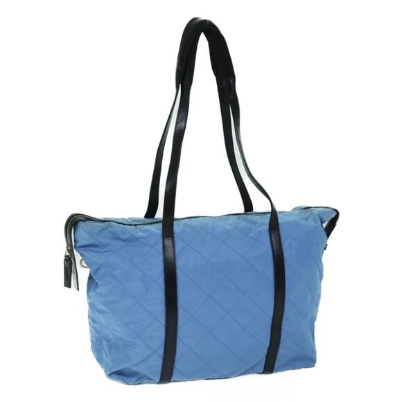 PRADA Tote Bag Nylon Light Blue Auth 69662 - Picture 1 of 16